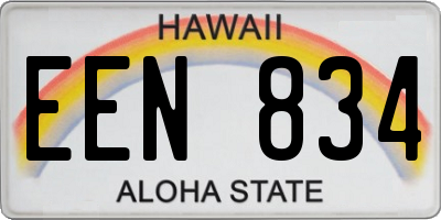 HI license plate EEN834