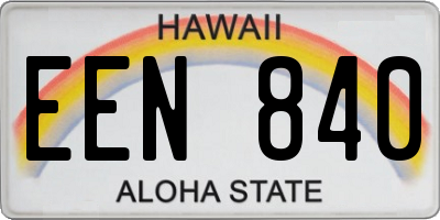 HI license plate EEN840