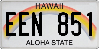 HI license plate EEN851