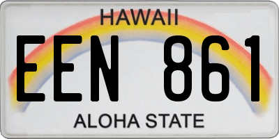 HI license plate EEN861