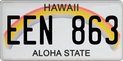 HI license plate EEN863