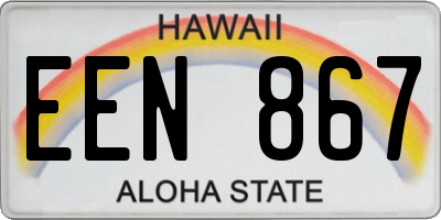 HI license plate EEN867