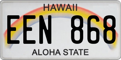 HI license plate EEN868