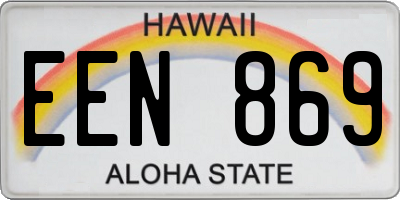 HI license plate EEN869