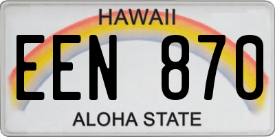 HI license plate EEN870