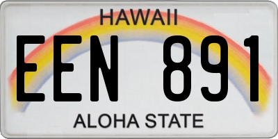 HI license plate EEN891