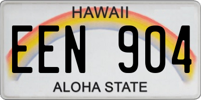 HI license plate EEN904
