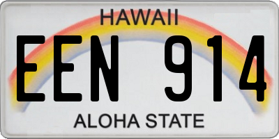 HI license plate EEN914