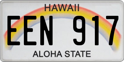 HI license plate EEN917