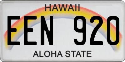 HI license plate EEN920