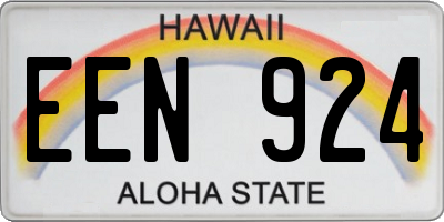 HI license plate EEN924