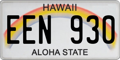 HI license plate EEN930