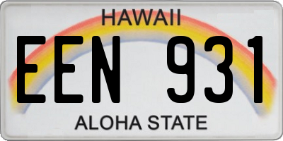 HI license plate EEN931