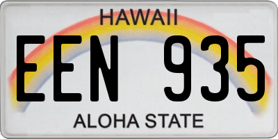 HI license plate EEN935