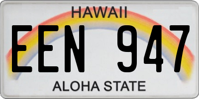 HI license plate EEN947