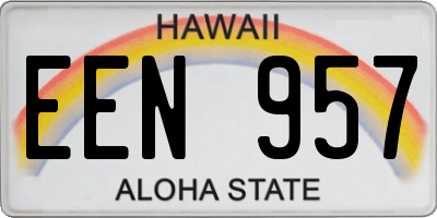 HI license plate EEN957