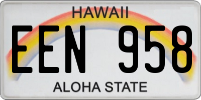 HI license plate EEN958