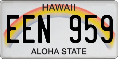 HI license plate EEN959