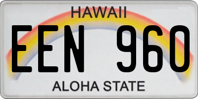 HI license plate EEN960