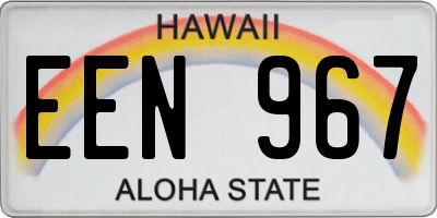 HI license plate EEN967