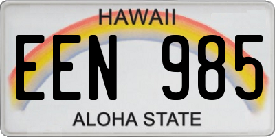 HI license plate EEN985