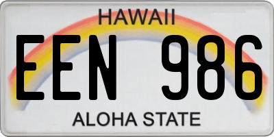 HI license plate EEN986