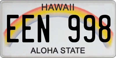 HI license plate EEN998