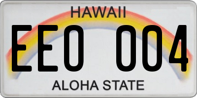 HI license plate EEO004