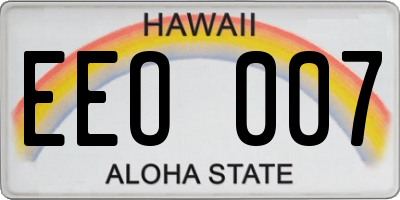 HI license plate EEO007