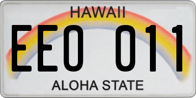 HI license plate EEO011