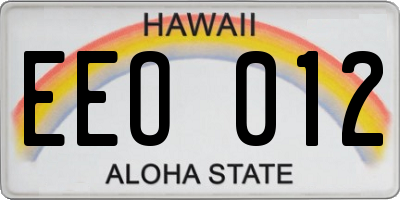 HI license plate EEO012