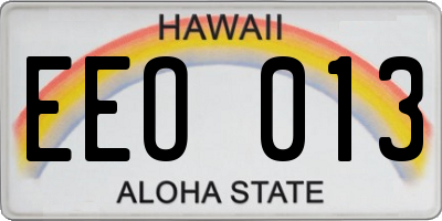 HI license plate EEO013