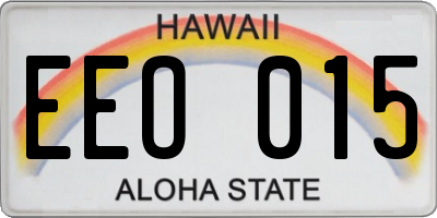 HI license plate EEO015