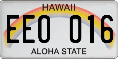 HI license plate EEO016