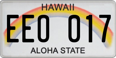 HI license plate EEO017