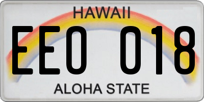 HI license plate EEO018