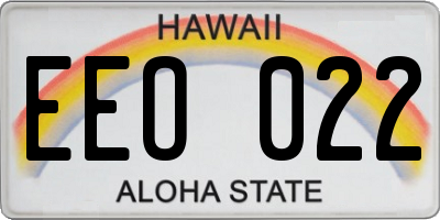 HI license plate EEO022