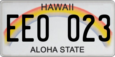 HI license plate EEO023