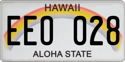 HI license plate EEO028