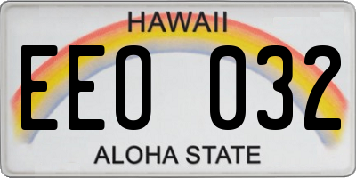 HI license plate EEO032