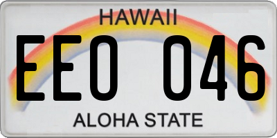 HI license plate EEO046