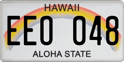 HI license plate EEO048