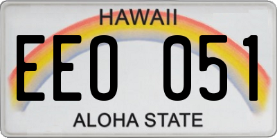 HI license plate EEO051
