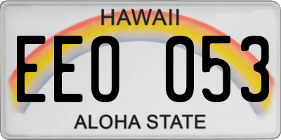 HI license plate EEO053