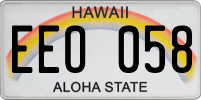 HI license plate EEO058
