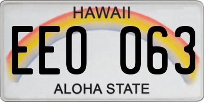 HI license plate EEO063