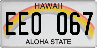 HI license plate EEO067