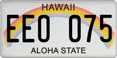 HI license plate EEO075