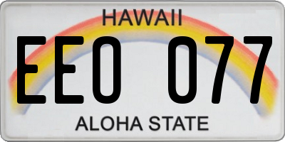 HI license plate EEO077