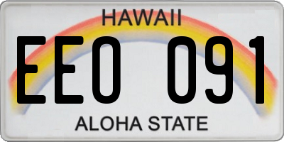 HI license plate EEO091